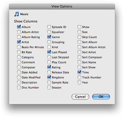 View Options