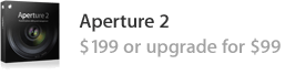 Aperture 2. Nouvelle licence&nbsp;: 199&nbsp;$; mise &agrave; niveau&nbsp;: 99&nbsp;$.