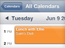 Saisie d'&eacute;cran de l'application Calendrier de MobileMe