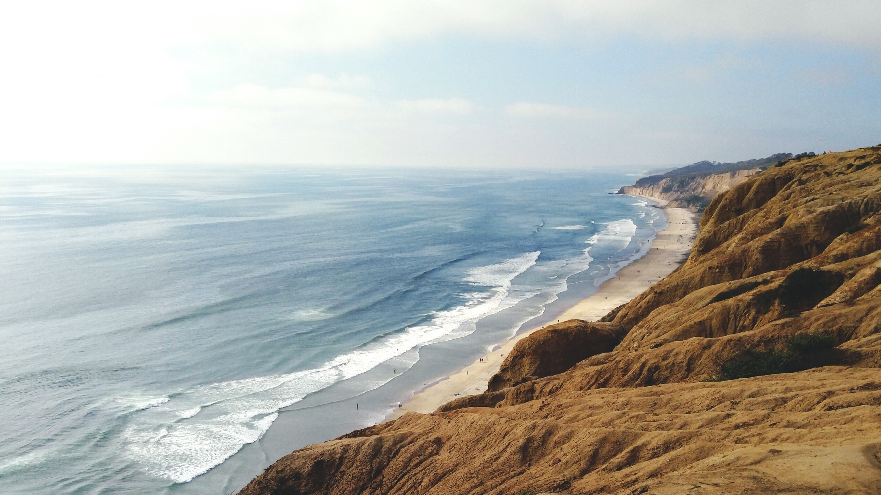 캘리포니아 샌디에이고의 아름다운 경치를 자랑하는 해안 풍경.