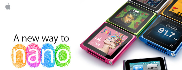 A new way to nano - The new iPod nano with Multi-Touch. Starting from £129 inc VAT. Pick one up today at your favourite Apple Retail Store or order online to get free engraving.