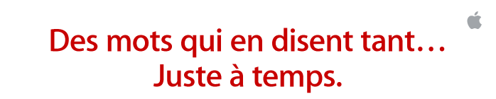 Des mots qui en disent tant... Juste à temps.  