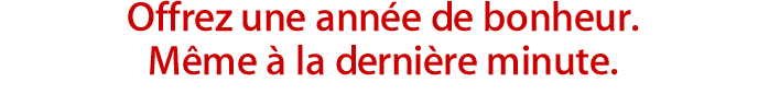 Offrez une année de bonheur.  Même à la dernière minute.