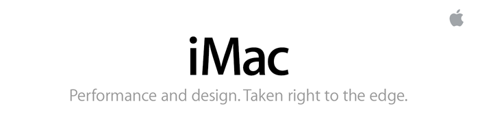 iMac . Performance and design. Taken right to the edge.