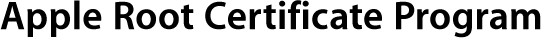 Apple Root Certificate Program