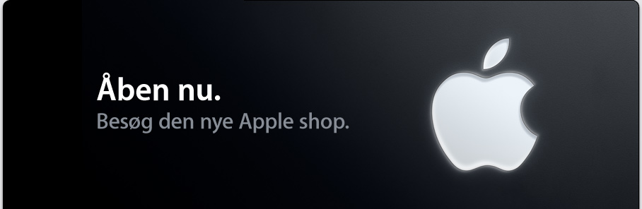 Åben nu. Besøg den nye Apple shop.