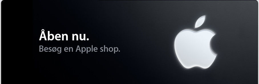 &Aring;ben nu. Bes&oslash;g en Apple shop.