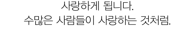 사랑하게 됩니다. 수많은 사람들이 사랑하는 것처럼.