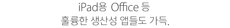 iPad용 Office 등 훌륭한 생산성 앱들도 가득.