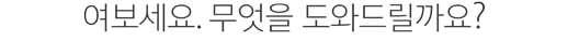 여보세요. 무엇을 도와드릴까요?