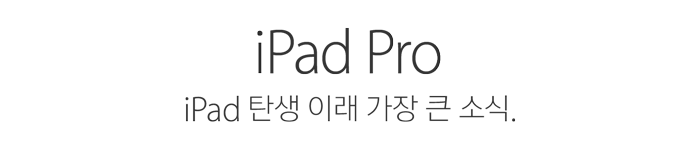 iPad Pro. iPad 탄생 이래 가장 큰 소식.