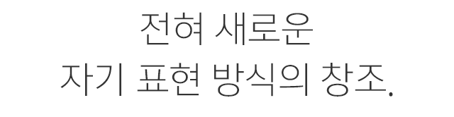 전혀 새로운 자기 표현 방식의 창조.