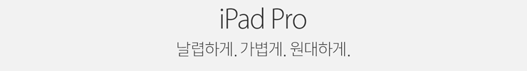 iPad Pro - 날렵하게. 가볍게. 원대하게.