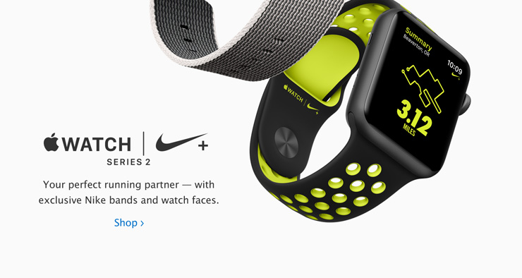 Apple Watch Series 2 Nike+. Your perfect running partner - with exclusive Nike bands and watch faces.