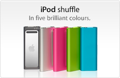 iPod shuffle. In five brilliant colours.