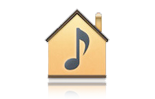 iTunes LP icon and Home Sharing icon