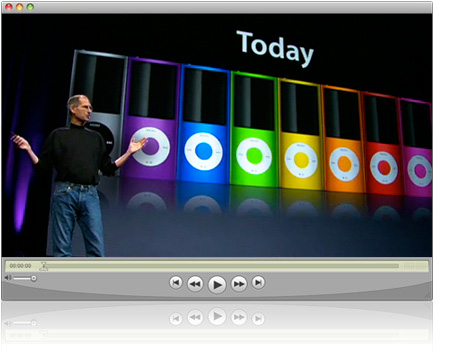 Steve Jobs giving Keynote address.