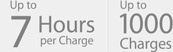 Up to 7 Hours per Charge | Up to 1000 Charges