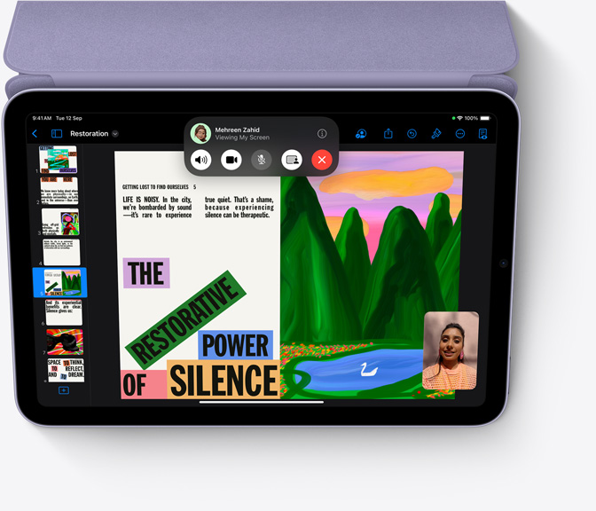 iPad mini 上打開了 Keynote