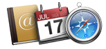 Address Book, iCal and Safari icons