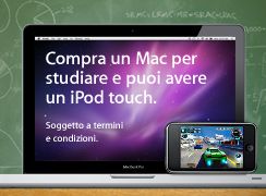 Compra un Mac per studiare e puoi avere un iPod touch.