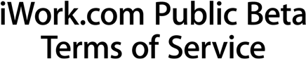 iWork.com Public Beta Terms of Service