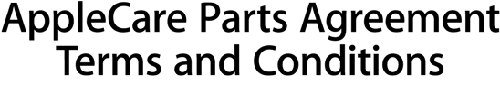AppleCare Parts Agreement Terms and Conditions