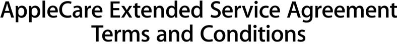 AppleCare Extended Service Agreement Terms and Conditions