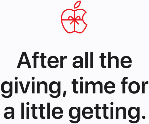 After all the giving, time for a little getting.