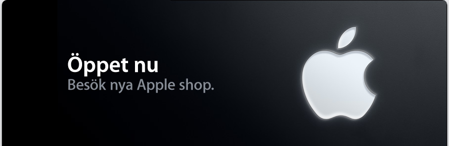 Öppet nu. Besök nya Apple shop.