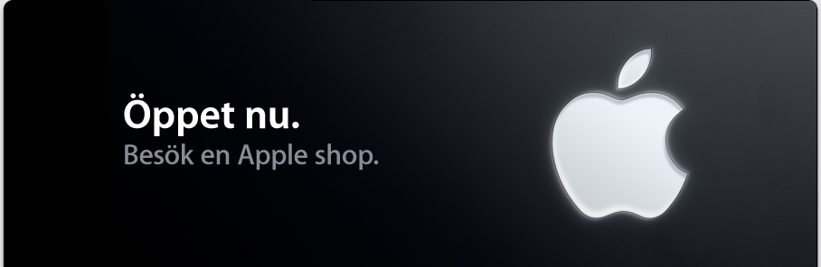 Öppet nu. Besök nya Apple shop.