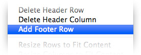 Add a Footer Row to a Numbers Table