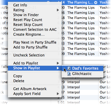 Right-click Shortcuts
