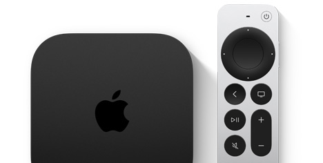 Apple TV 4k và Siri remote được đặt cạnh nhau