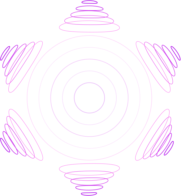 紫色聲波形成一個圓形，圍繞標題。