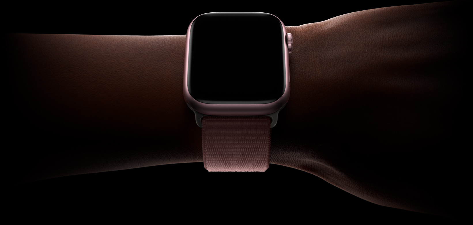 Vista frontal do Apple Watch com a Pilha inteligente no ecrã.
