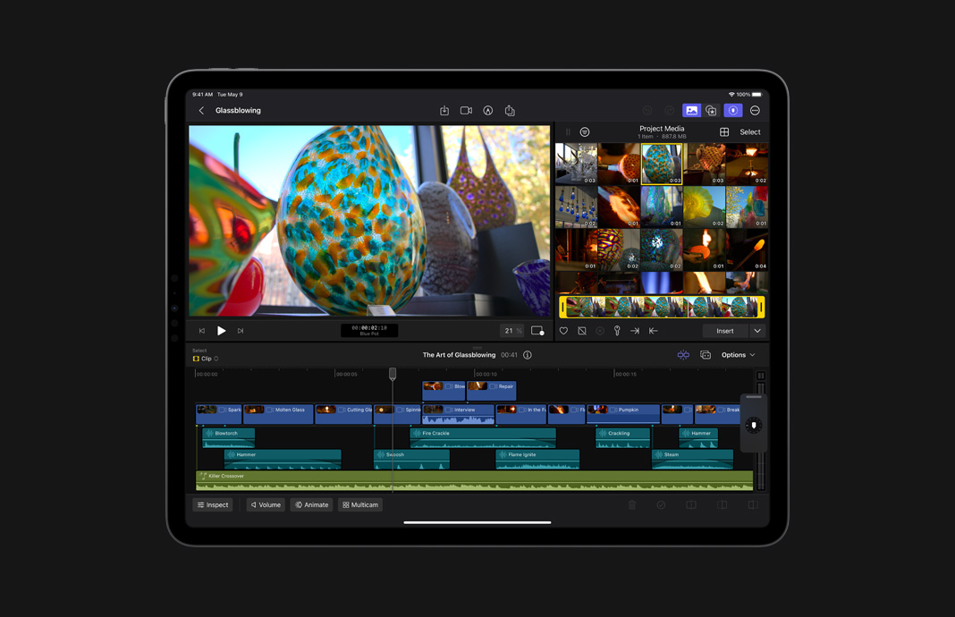 Imagem HDR em edição no Final Cut Pro para iPad no iPad.