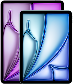 iPad Air 13 吋 和 iPad Air 11 吋正面圖，展示尺寸分別。