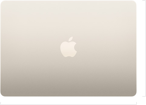 13-tollise MacBook Airi väliskülg, kinni, keskel asuv Apple'i logo