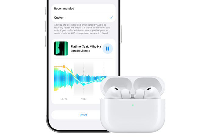 iPhone 18 Pro, front, next to Apple AirPods Pro 3 in white charging case, open with earbuds inside