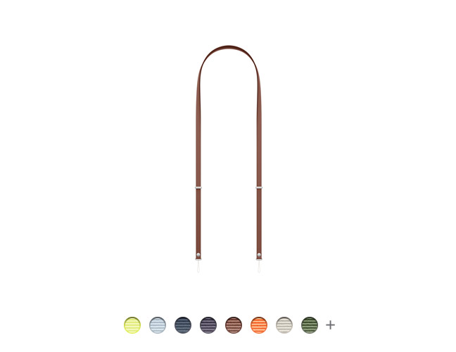 Alça transversal para iPhone na cor siena com conectores nas duas pontas, disponível em mais de cinco cores