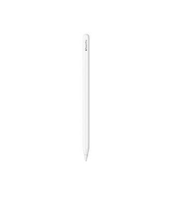 Apple Pencil Pro branco com uma gravação que inclui o logotipo da Apple e as palavras Pencil Pro