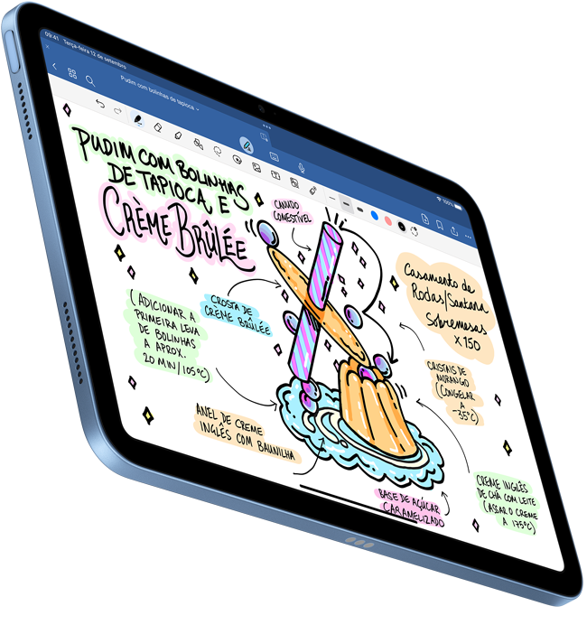 Um documento escrito à mão, feito com o Goodnotes 6, é mostrado no iPad.