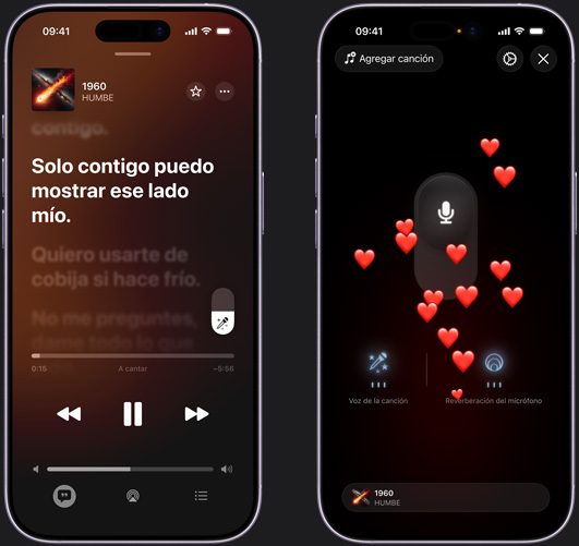 Se muestra el modo Apple Music Sing en un iPhone que está reproduciendo La Vida Te Hace Fuerte de Prince Royce
