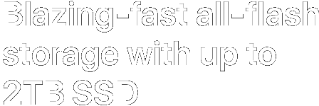 Blazing-fast all-flash storage with up to 2TB SSD