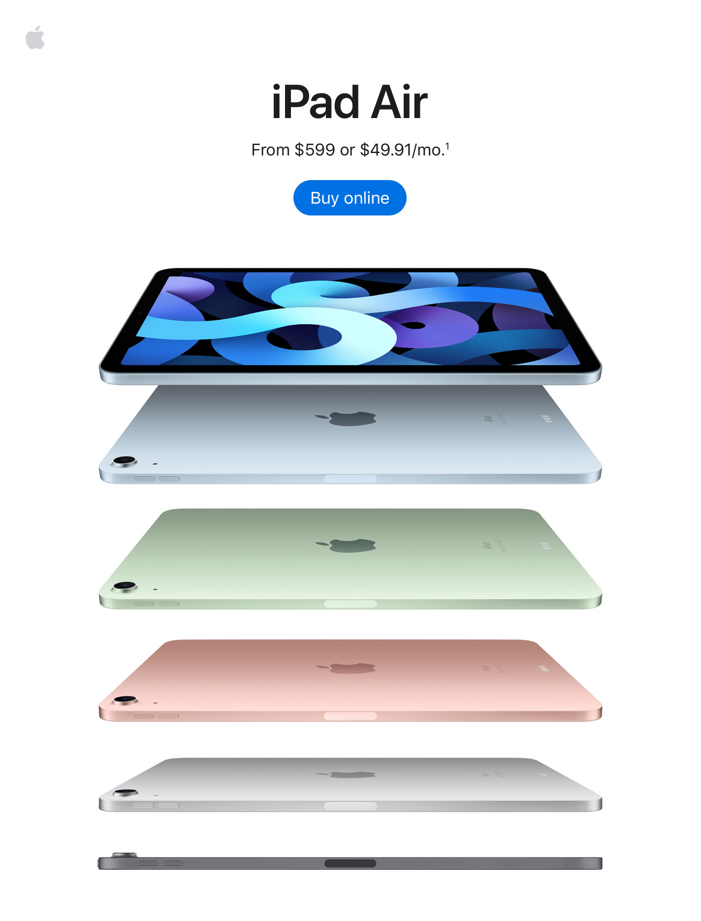 iPad Air From $599 or $49.91/mo.(1) Buy Online