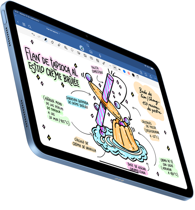 Un iPad muestra un documento escrito a mano en Goodnotes 6.