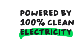 Powered by 100% clean electricity