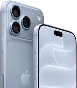 iPhone 18 Pro, χρώμα Παγετώνας, πρόσοψη και πίσω πλευρά με το Ceramic Shield και το σύστημα τριπλής κάμερας