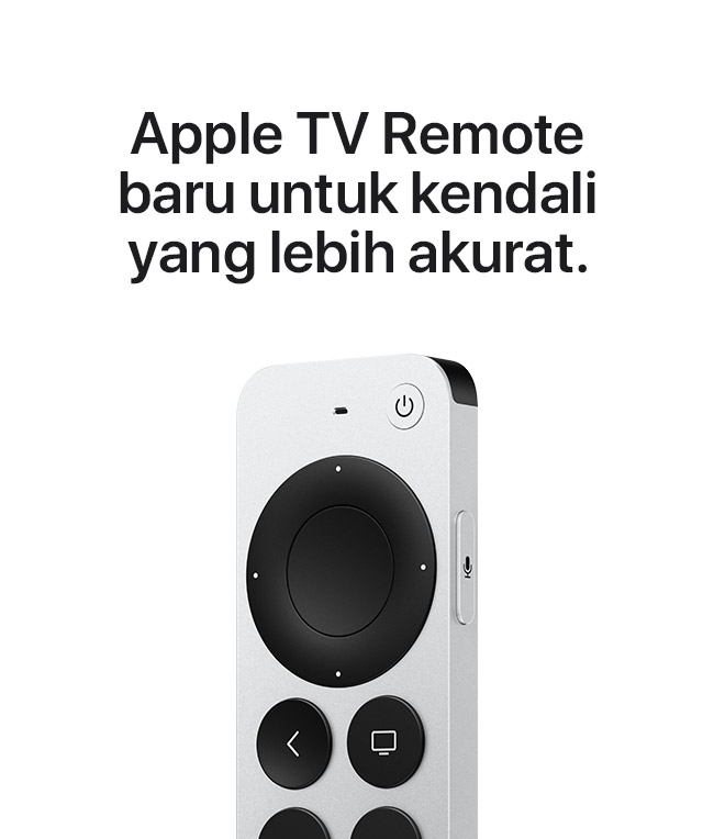 Apple TV Remote baru untuk kendali yang lebih akurat.